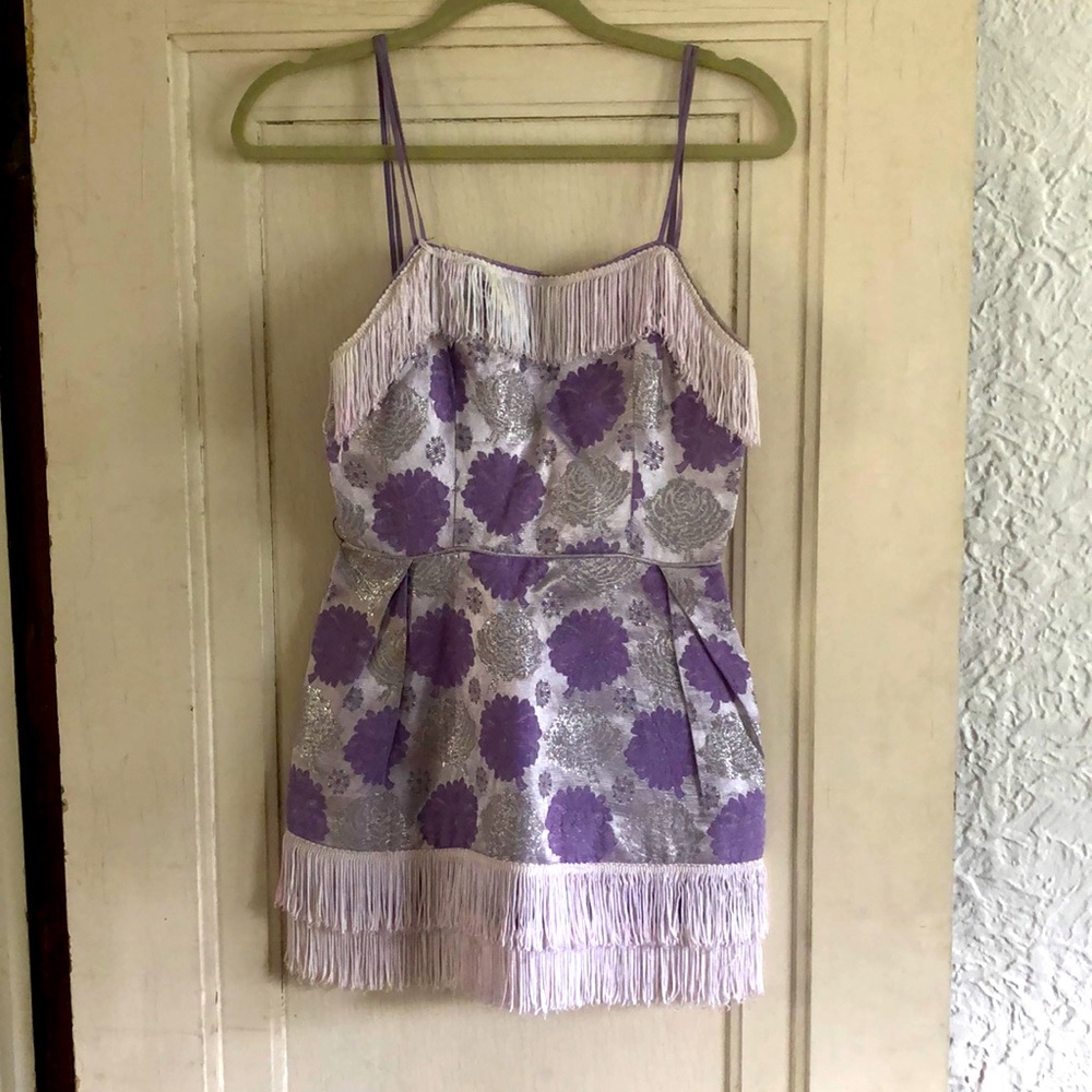 Vintage floral fringe dress